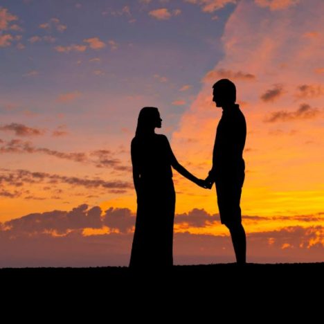 mother and son silhouette