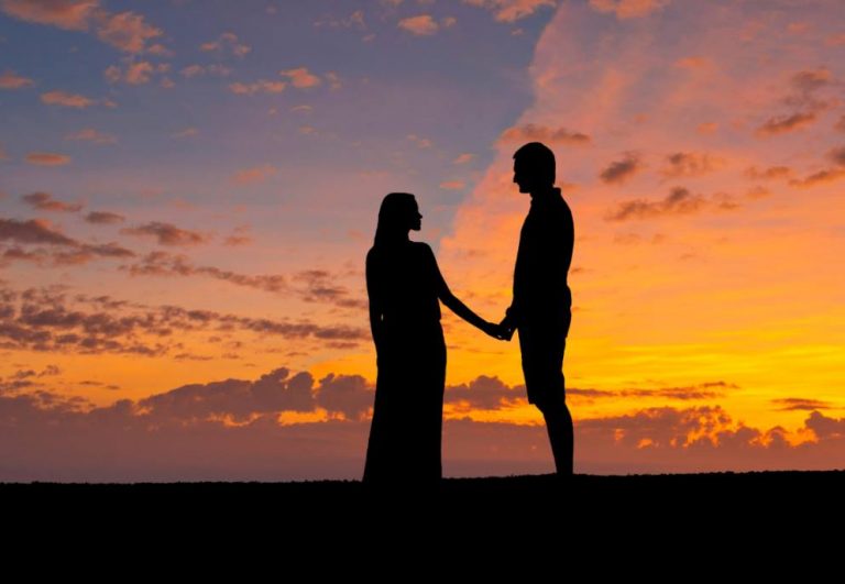 mother and son silhouette