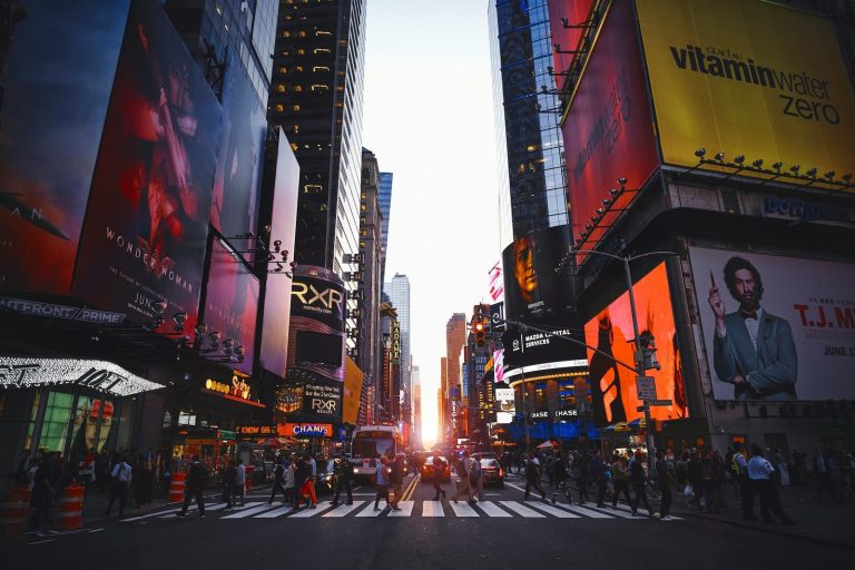 Time Square, New York during daytime. new york is a state of mind
