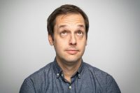 a man with a surprised look on his face