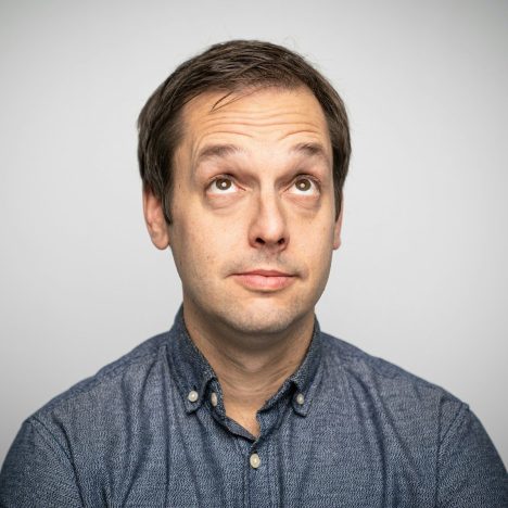 a man with a surprised look on his face