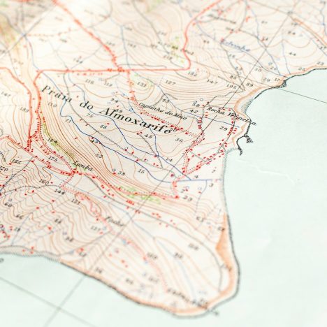 A close up of a map of a city