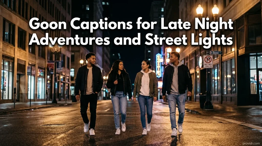 Goon Captions for Late Night Adventures and Street Lights